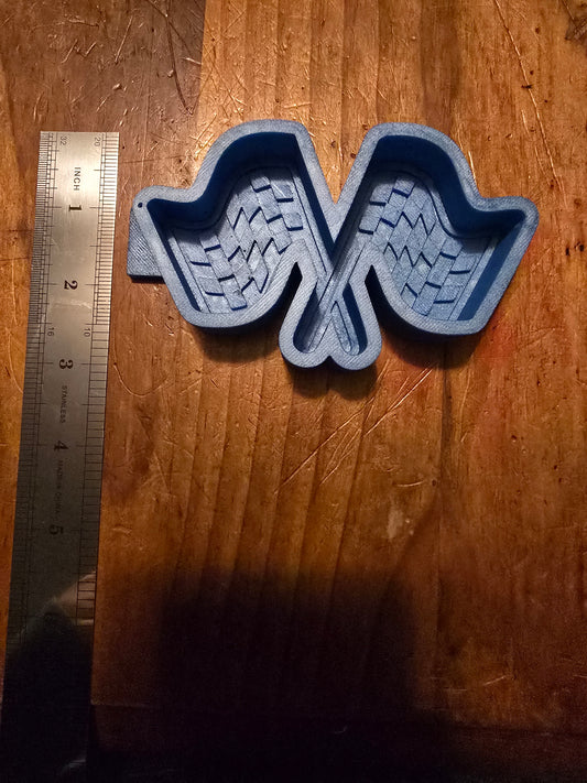 Car racing flags silicone freshie mold