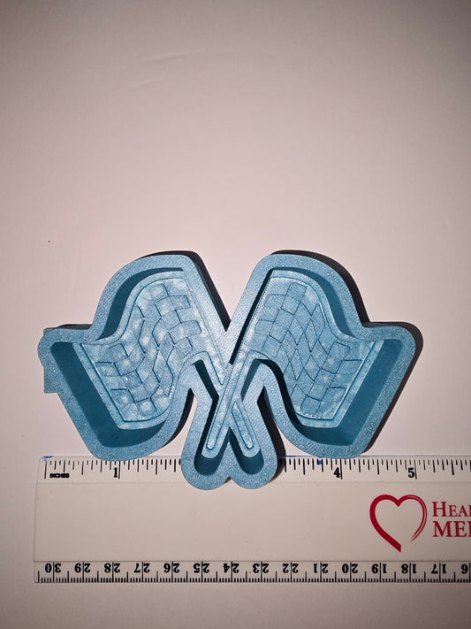 Car racing flags silicone freshie mold