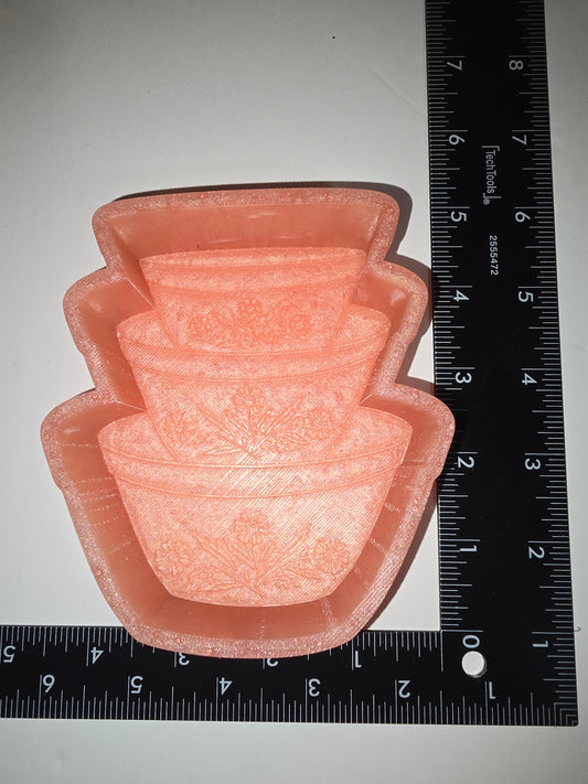 Stacked vintage bowls silicone mold