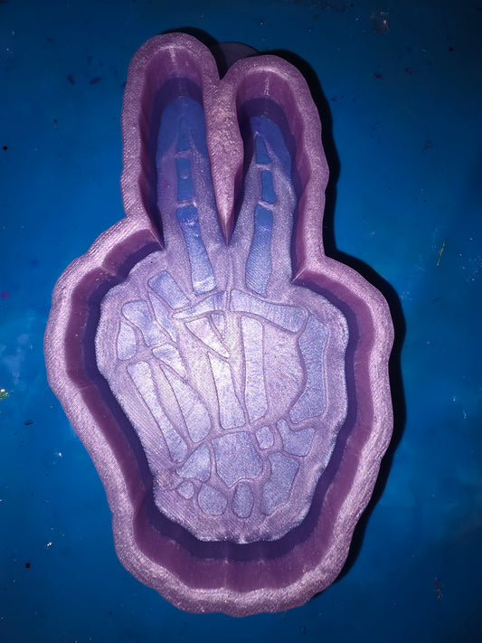 Peace bone hand silicone freshie mold