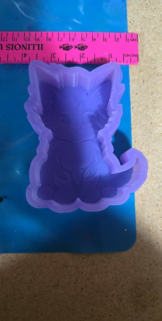 Kitten sitting silicone freshie mold