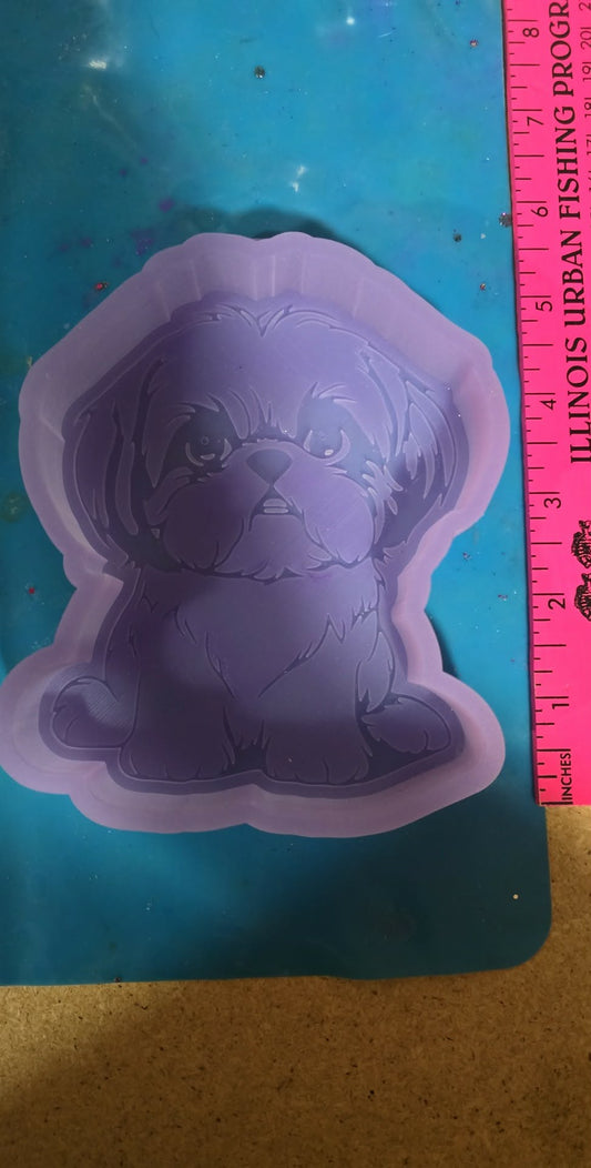 Shih tzu sitting silicone freshie mold