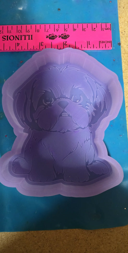 Shih tzu sitting silicone freshie mold