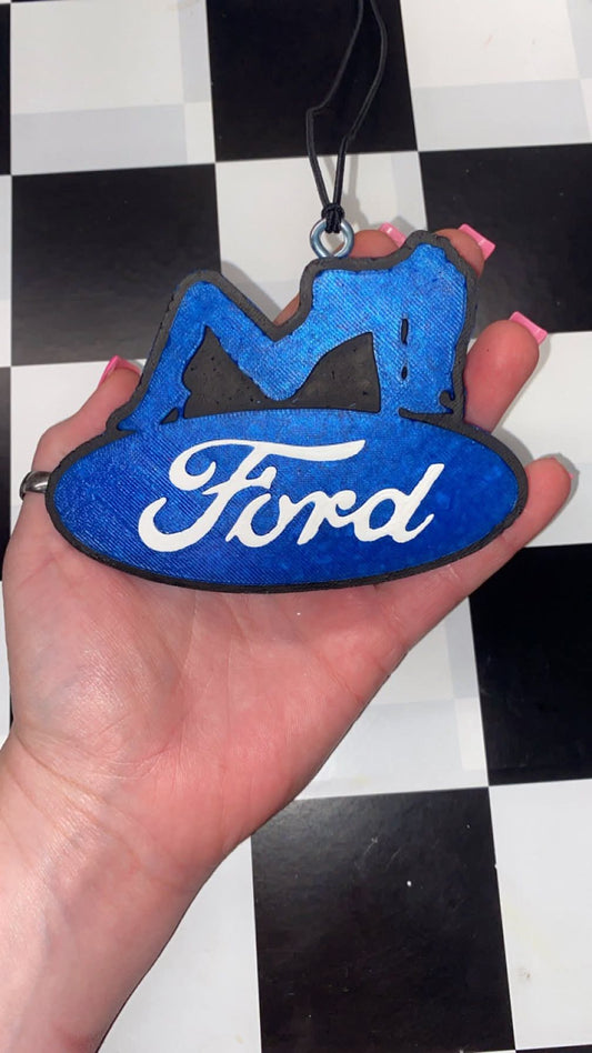 Ford with a chick on top silicone freshie mold