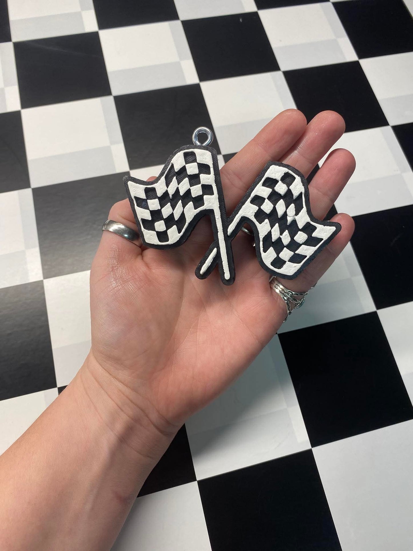 Car racing flags silicone freshie mold