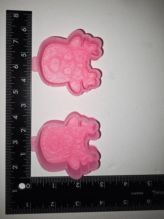 Reindeer faces silicone vent freshie mold set
