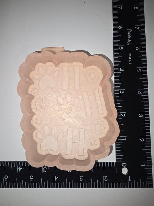 HoHoHo paw print silicone freshie mold