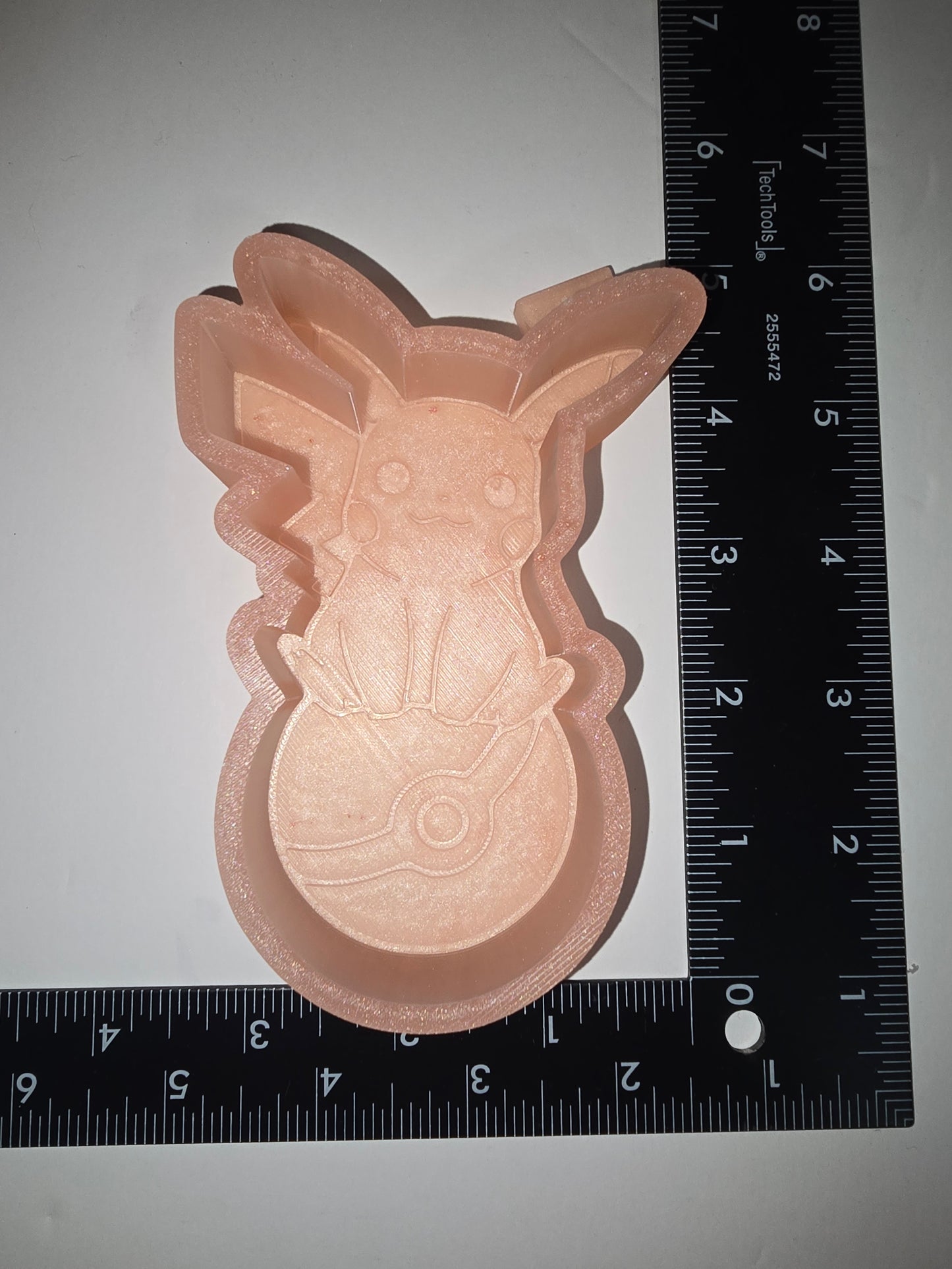None raised Pikachu sitting on ball silicone freshie mold