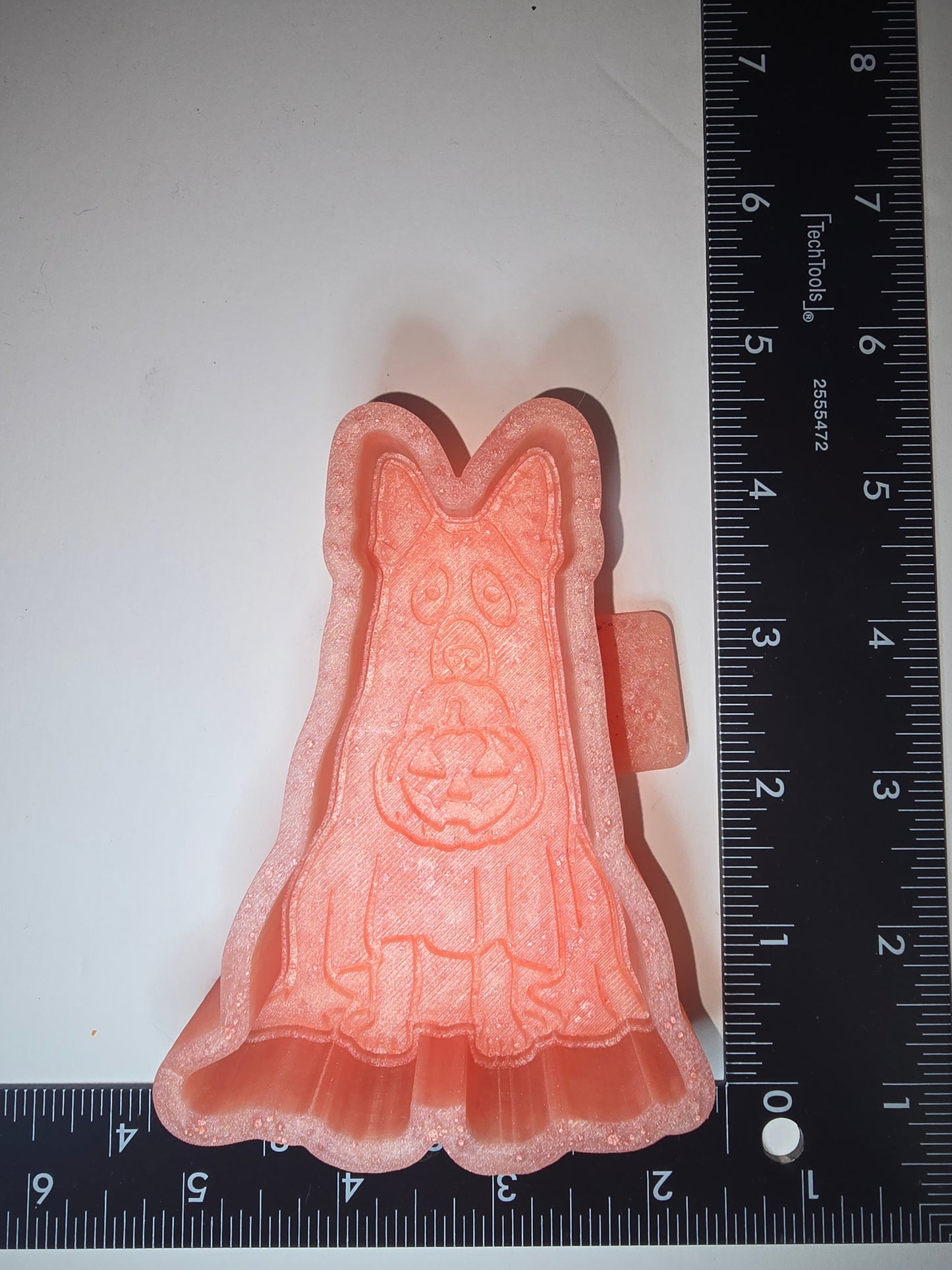 German Shepherd Ghost with Pumpkin silicone freshie mold