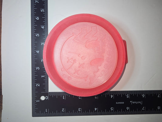 Circle mold with VW football smile insert silicone freshie mold