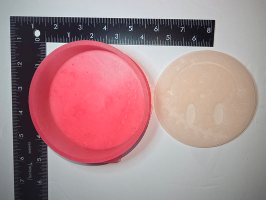 Circle mold with VW football smile insert silicone freshie mold