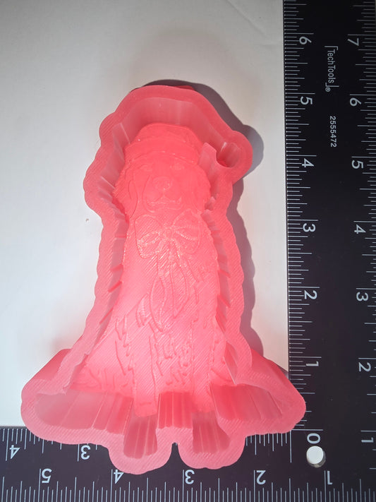 Santa Hat Golden Retriever silicone freshie mold