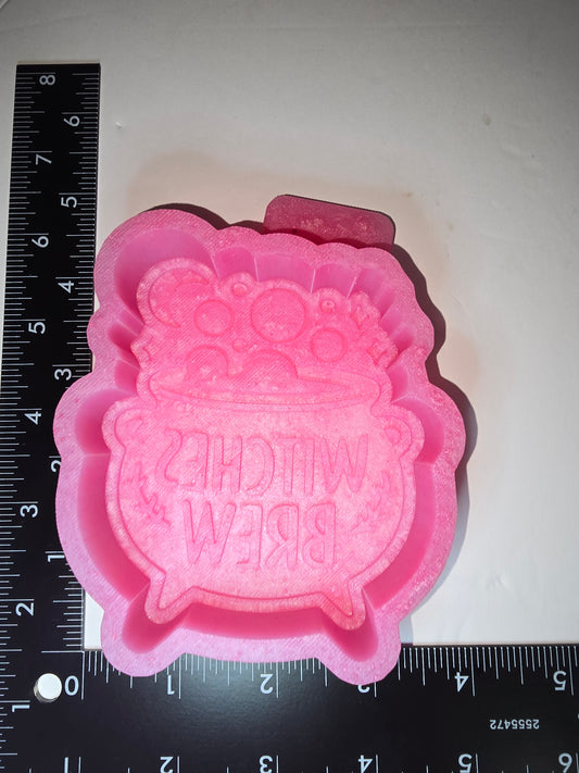 Witches brew pot with words sink in silicone freshie mold