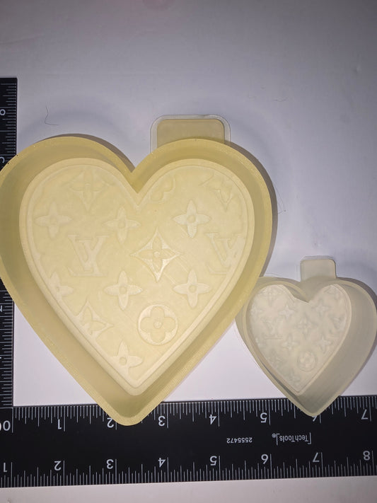 LV heart silicone freshie mold set