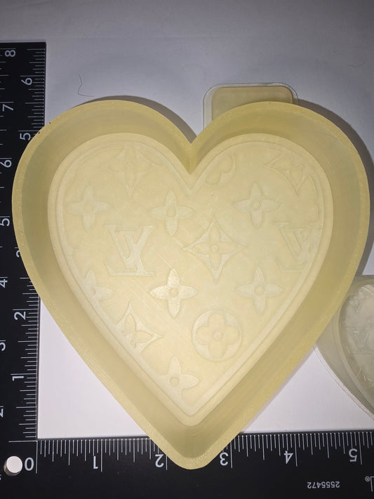 LV heart silicone freshie mold set