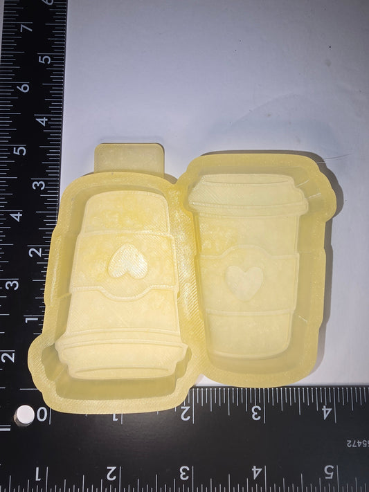 Coffee cup with heart silicone vent freshie mold