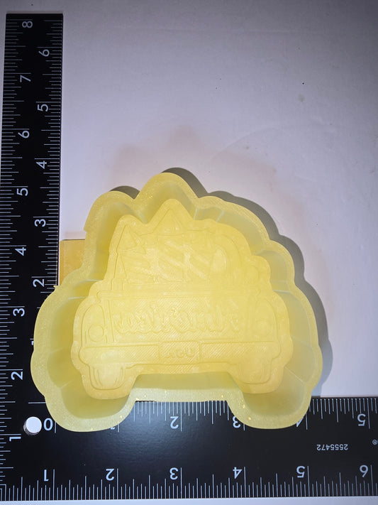4th of july truck with fireworks silicone freshie mold