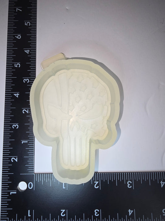 American flag punisher skull silicone freshie mold