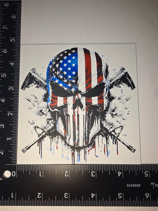 American skull with guns wall art