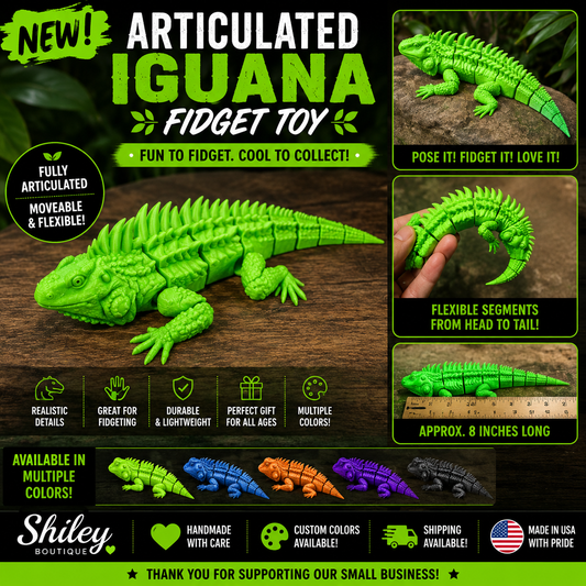 articulated iguana fidget toy
